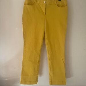 St John SoCa Yellow Ankle Jeans Slim Fit Mid Rise Stretch Size 8